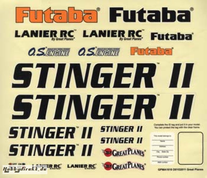 Decal Set Stinger II 46 ARF GPMA4239