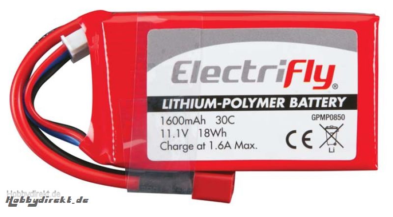 LiPo 3S 11,1 V 1600 mAh 30C  GPMP0850