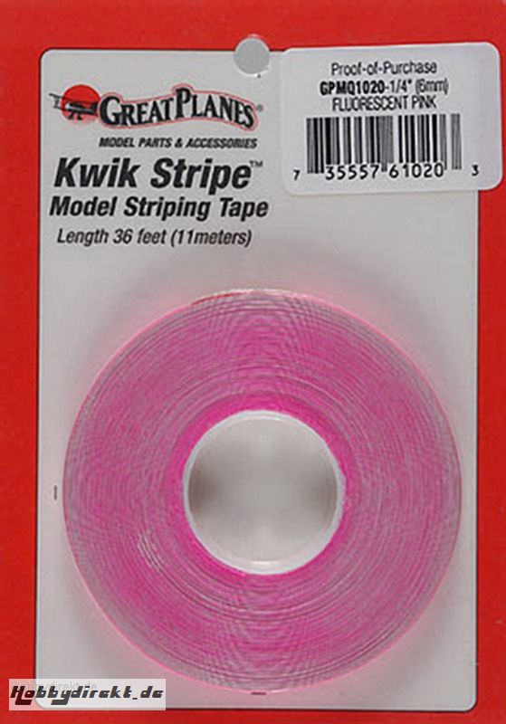 Trimmstreifen pink fluoreszierend 6,4 mm 11 m GPMQ1020