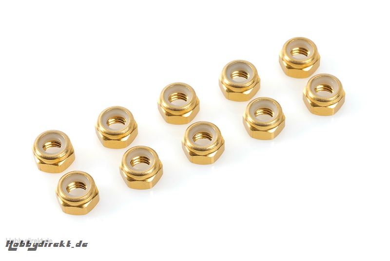 Sechska. M3 Selbstsichernd Gold, Aluminium 10pcs HCAQ6630