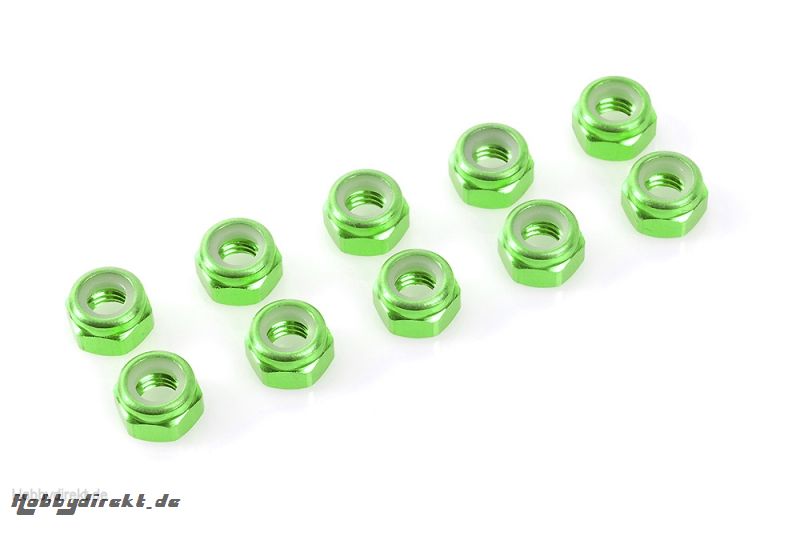 Sechsk. M3 Selbstsichernd Green, Aluminium 10pcs HCAQ6631