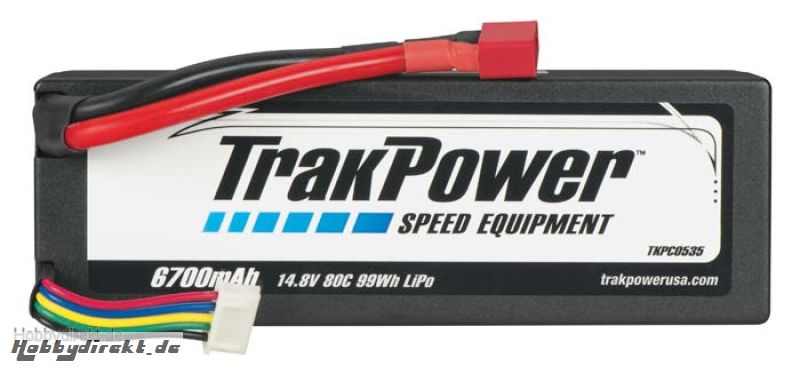 LiPo 4S 14.8V 6700mAh 80C Hard Case Deans (T-Plug) TKPC0535