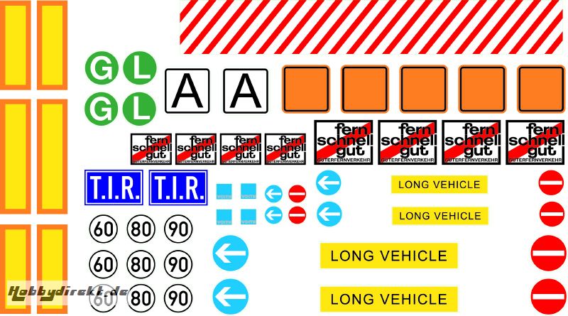 DEKORBOGEN LKW UNIVERSAL Robbe 1-33350016 33350016