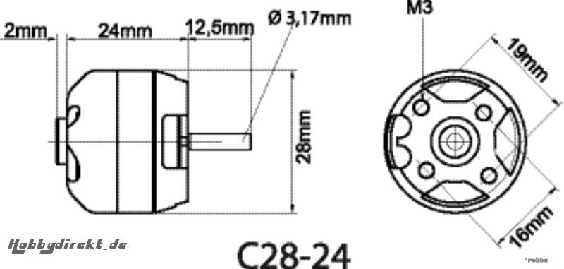 BRUSHLESS MOTOR 430 L 3550 KV Robbe 1-4778 4778