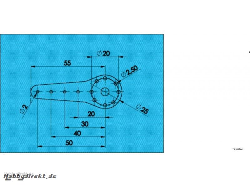 CFK-Servohebel 1-Arm  55mm Robbe 8531 1-8531