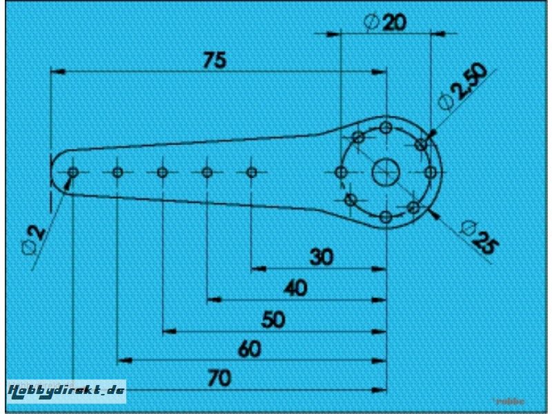 CFK-Servohebel 2-Arm 110mm Robbe 8532 1-8532