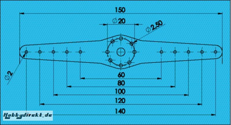 CFK-Servohebel 2-Arm 150mm Robbe 8534 1-8534