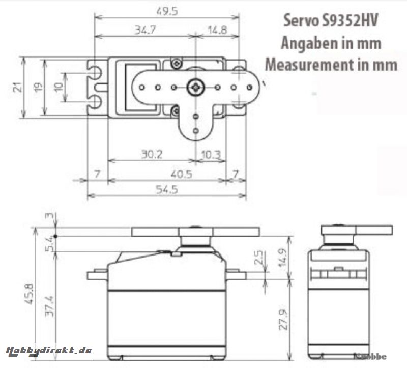 Servo S9352HV Futaba  F1638 1-F1638