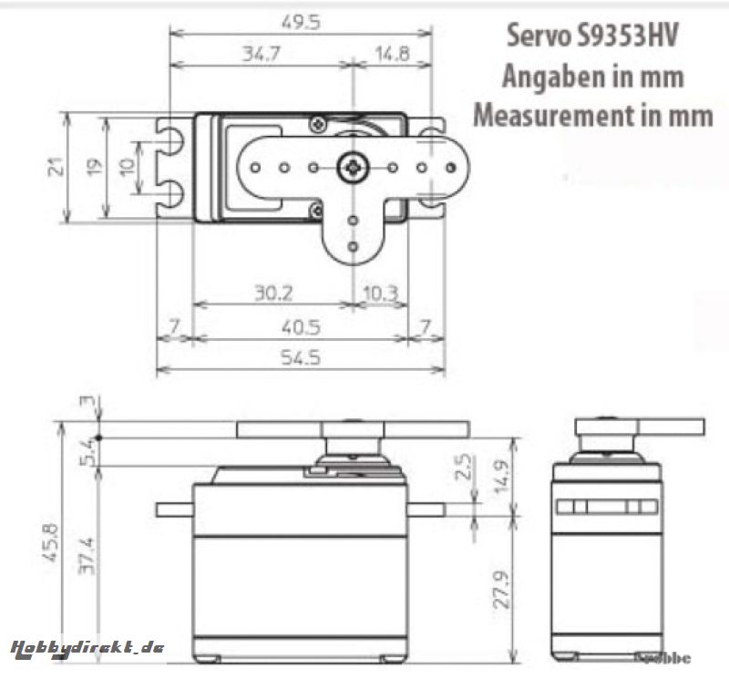 Servo S9353HV Futaba  F1644 1-F1644