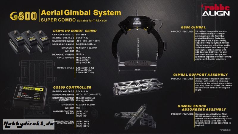 Kameraträger T-REX800E Align Robbe H80B001XX 1-H80B001XX