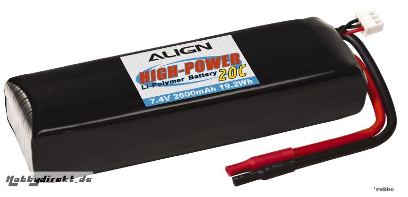 LiPo-Akku 2S1P 7,4V  2600mAh/ Align Robbe HBP26003 1-HBP26003