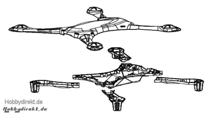 Gehäuse schwarz/weiß Galaxy V Nine Eagles Robbe NE252902 1-NE252902