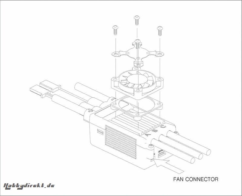 Lüfter für BRUSHLESSCONTROL +T HV Regl. Graupner S8365