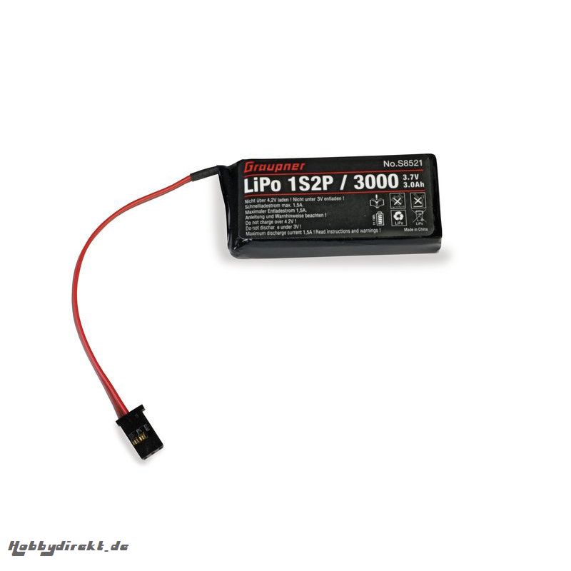 Senderakku LiPo 1S2P/3000 3,7V für mz-12 Graupner S8521