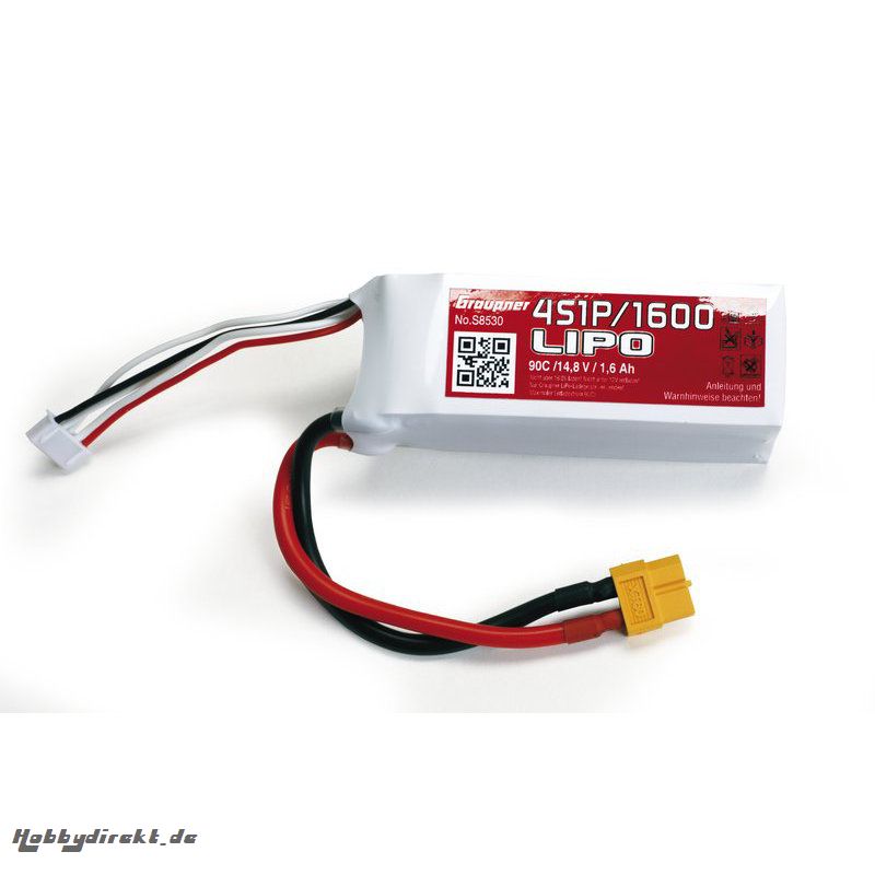 Power Pack LiPo 4/1600 14,8 V 90C XT60 Graupner S8530