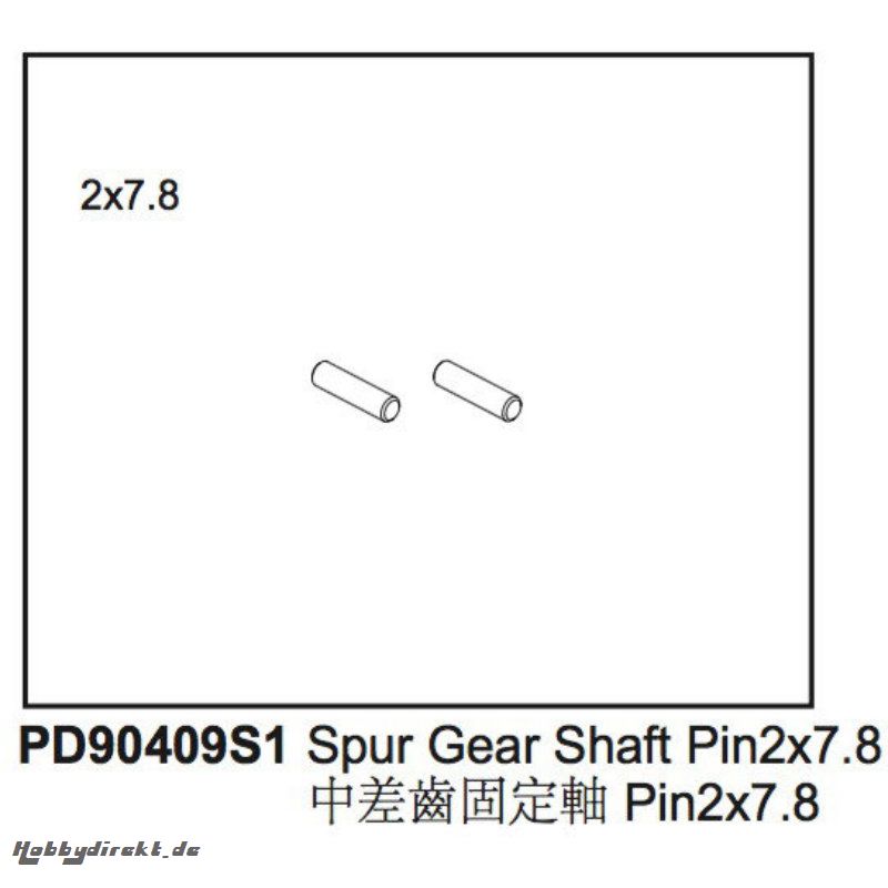 KAISER XS Pins 2x7,8mm für Hauptzahnrad (2) Thunder Tiger PD90409S1