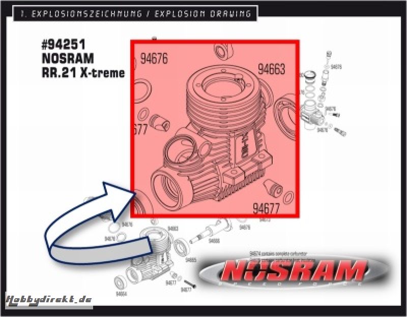 NOSRAM RR.21 X-treme Motorgehäuse Thunder Tiger 02694663