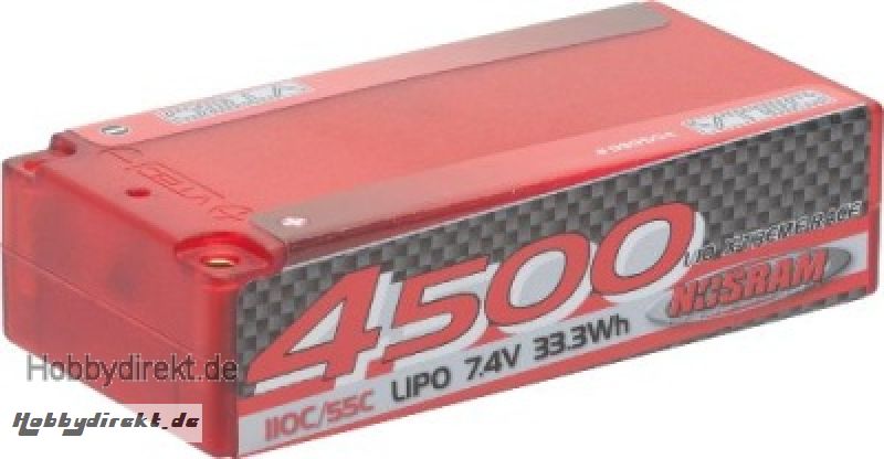 NOSRAM LiPo Shorty 4500 X-TREME Hardcase 55C (110C) 7.4V Thunder