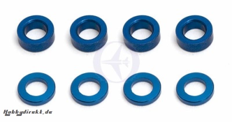 Alu Distanzscheiben 1 & 2mm, Set, Blau (je 4x) Thunder Tiger 03031286