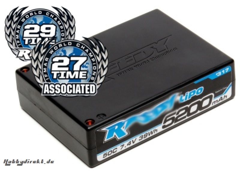 TEAM ASSOCIATED 2S LiPO 7,4V, 5200mAh, 50C SQ Thunder Tiger 0303