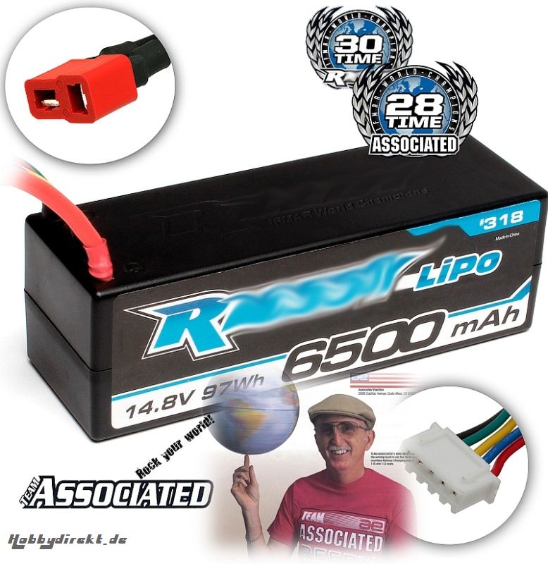 TEAM ASSOCIATED 4S LiPO 14,8V, 6500mAh, 65C COMPETITION Thunder 