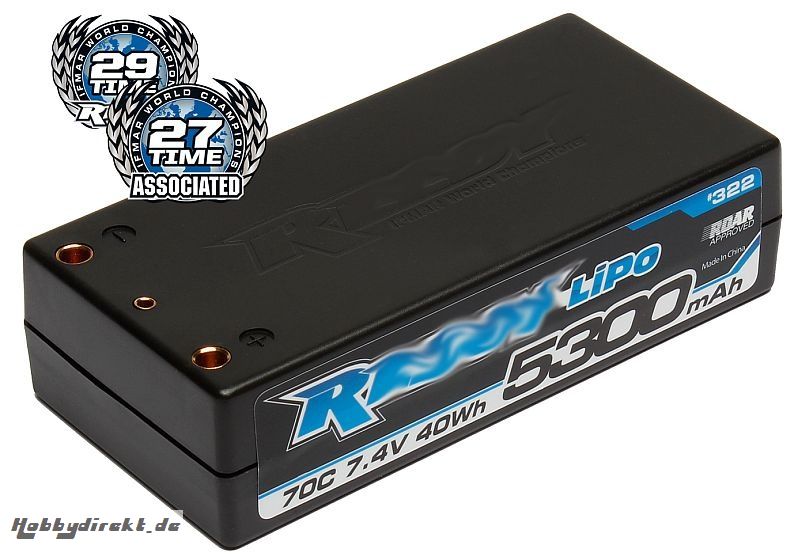 TEAM ASSOCIATED 2S LiPO 7,4V, 5300mAh, 70C Shorty Thunder Tiger 