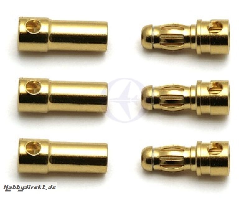 TEAM ASSOCIATED 3,5mm Goldkontakt-Stecker (3 Paar) Thunder Tiger 030660