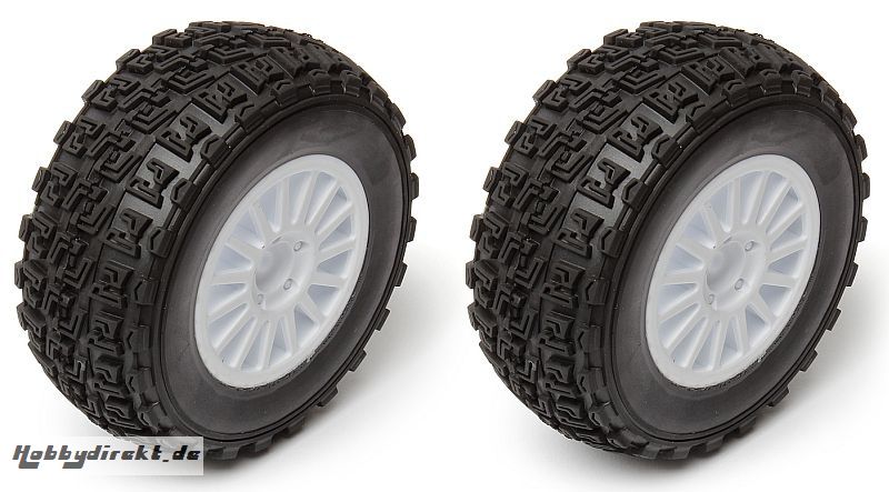 Wheel/Tire Mounted, white ProRally/ ProSC 4x4 Thunder Tiger 0307178