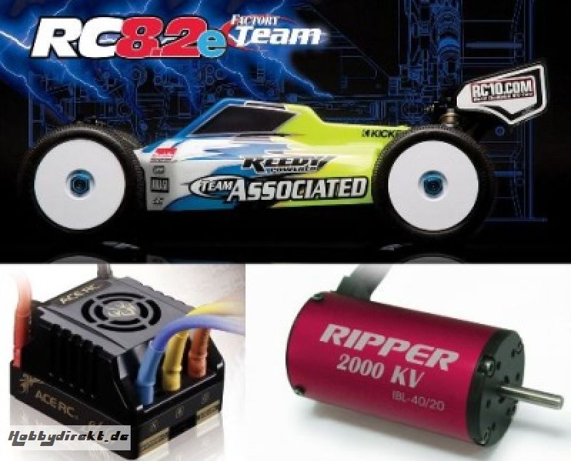 TEAM ASSOCIATED RC8.2e FT Kit + BLC150 Brushless COMBO Thunder T