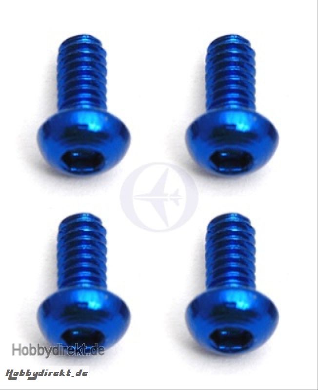 M2x4mm Rundkopfschraube Alu blau (4) Thunder Tiger 0308545