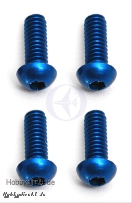 M2x6mm Rundkopfschraube Alu blau (4) Thunder Tiger 0308546