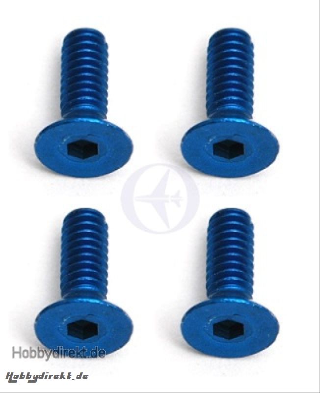 M2x6mm Senkkopfschraube Alu blau (4) Thunder Tiger 0308547