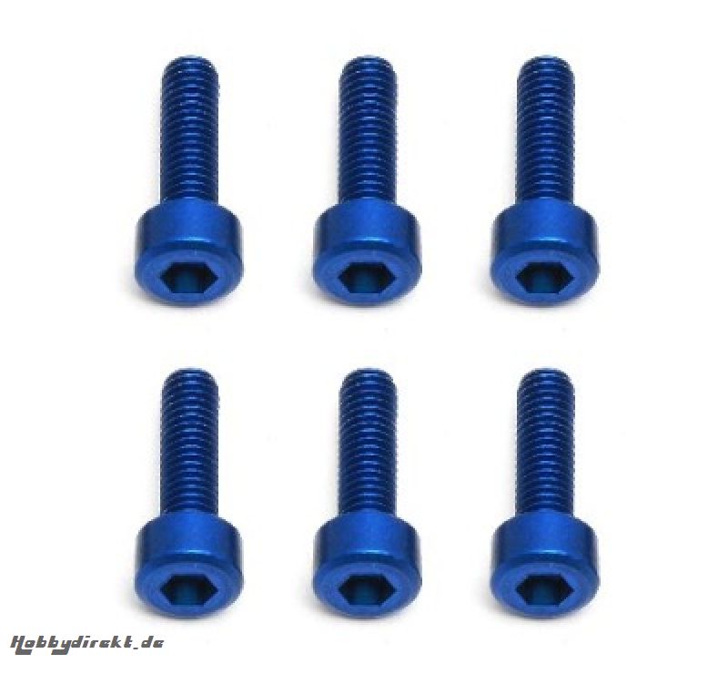 Schraube M3x10 Alu, isk, Zylinderkopf, Blau (6) Thunder Tiger 0308562