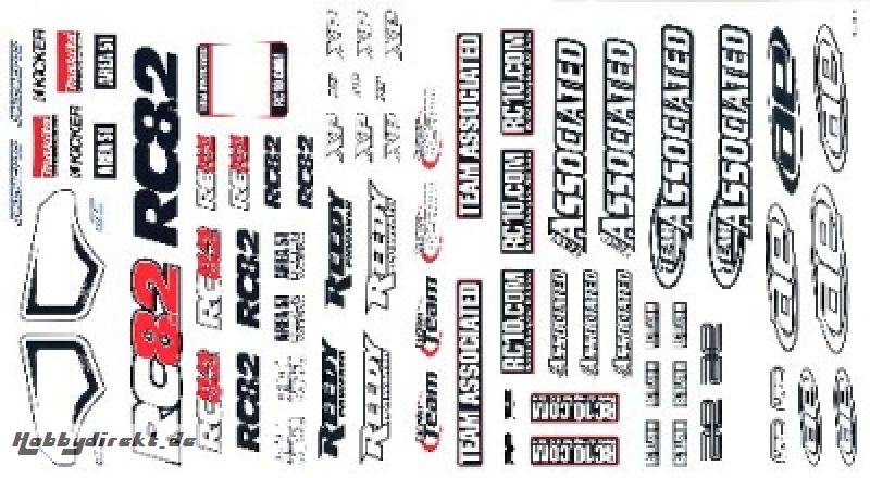 RC8.2 Decal Aufkleber-Bogen Thunder Tiger 03089559