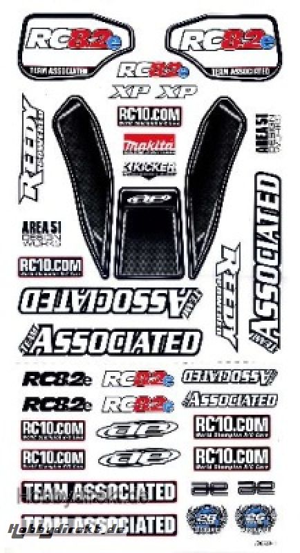 RC8.2eRS Decal  Aufkleber-Bogen TEAM ASSOCIATED Thunder Tiger 03