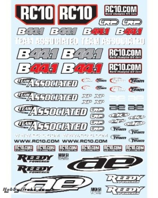 Decals TEAM ASSOCIATED B44.1 SPECIAL 2012 Thunder Tiger 0309777