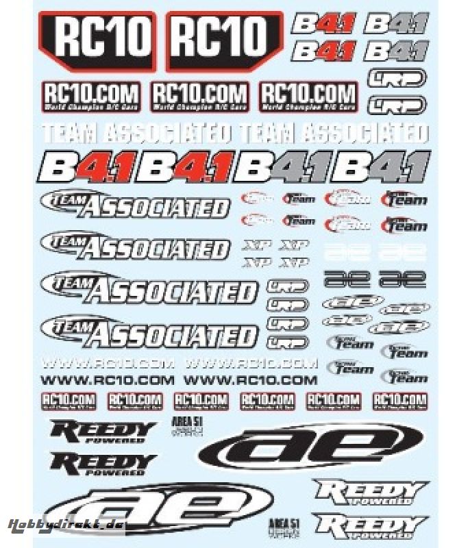 Decals TEAM ASSOCIATED RC10B4.1 SPECIAL 2012 Thunder Tiger 03097