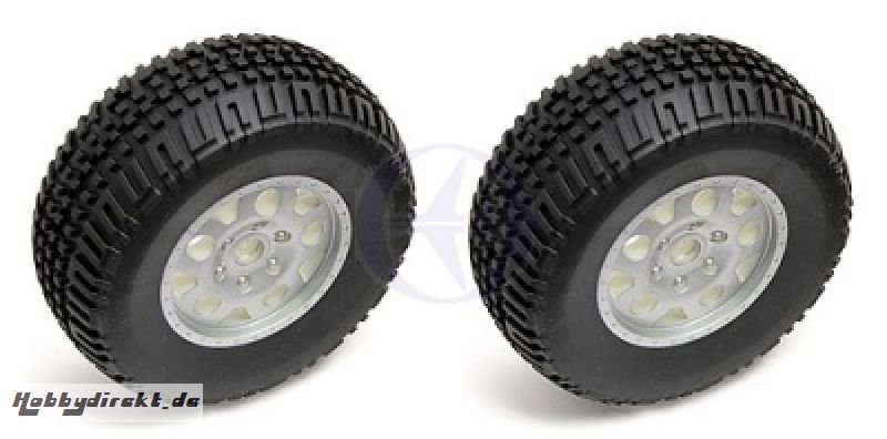 SC10 Komplettrad KMC 2WD vorne, Silber (2) Thunder Tiger 0309810