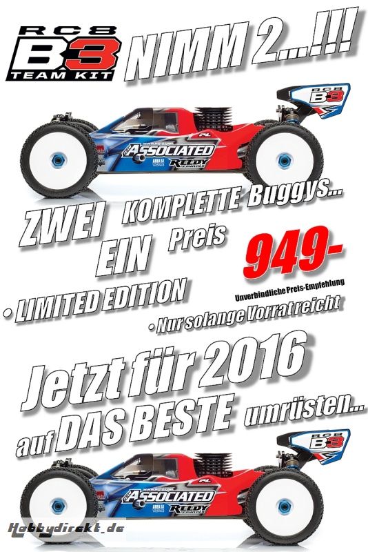 TEAM ASSOCIATED RC8B3 2016 Aufrüst-COMBO Thunder Tiger 030RC8B3