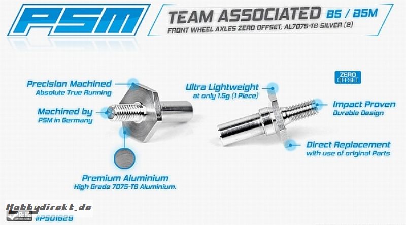 PSM B5 Serie Vorder-Achsen, Alu 7075, Standard (2) Thunder Tiger