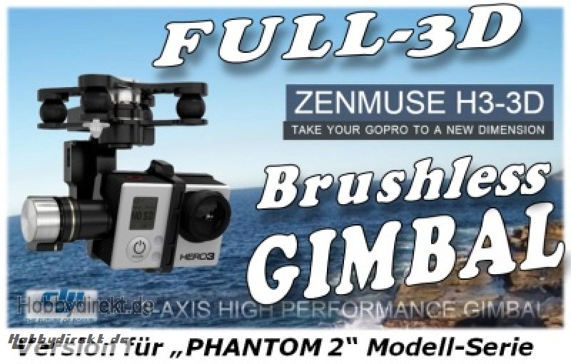 DJI ZENMUSE H3-3D Gimbal PHANTOM 2 Version Thunder Tiger 036H3DP2 Sonderposten