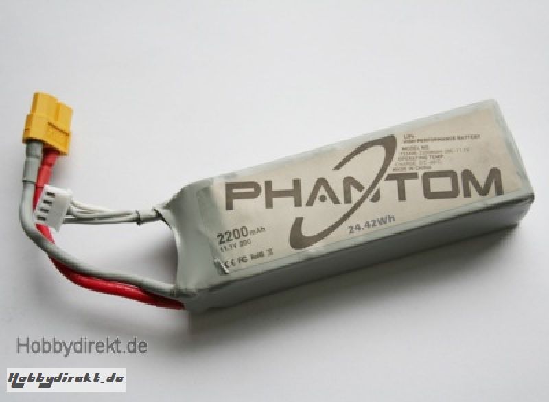 DJI PHANTOM LiPo 3S 2200mAh 11.1V  24.42Wh Thunder Tiger 036P330-12