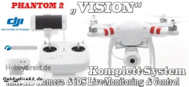 DJI PHANTOM 2 VISION QuadroCopter GPS RTF Full-HD Kamera Thunder Tiger 036vision