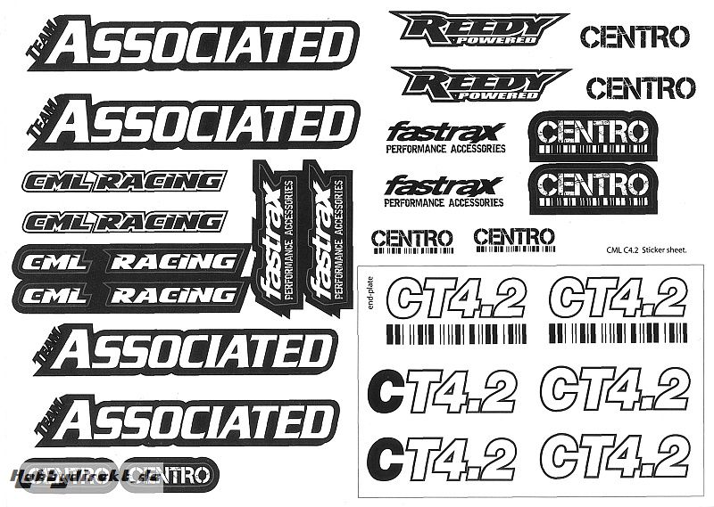 CT4.2 CENTRO Decal Aufkleber-Bogen Thunder Tiger 041C0109