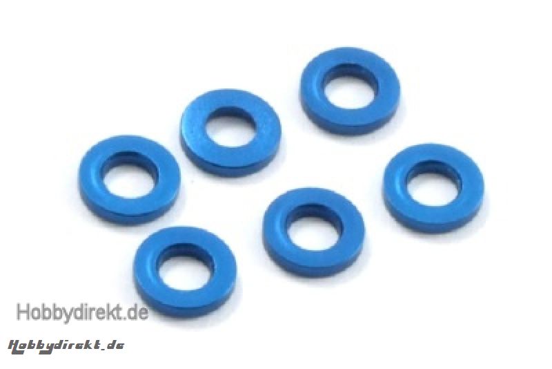 Scheiben M3x2,0mm, Alu, Blau  Thunder Tiger 041FAST142