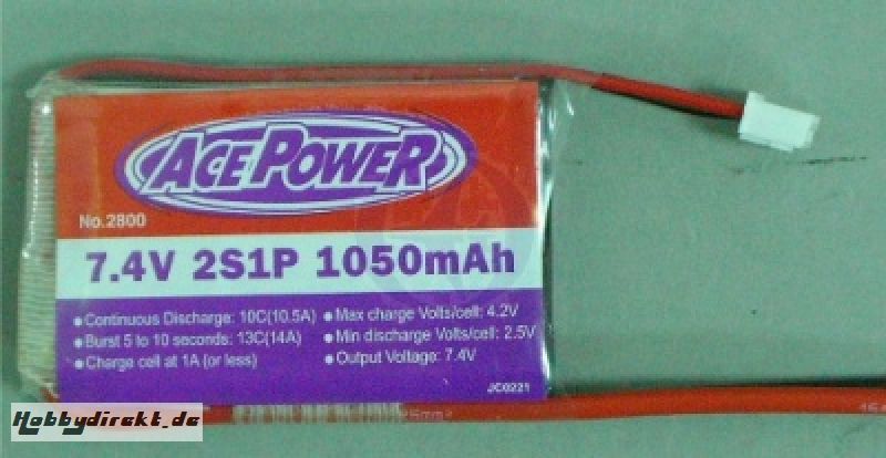 LiPo Batt., 2S1P 1050 ersetzt 2803 Thunder Tiger 2800