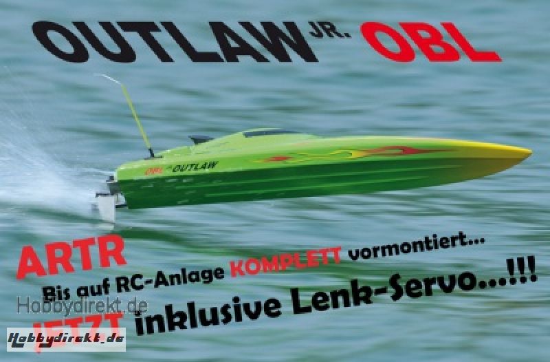 OUTLAW JR OBL Brushless Kompakt-Power-Boot ARTR + GRÜN Thunder T