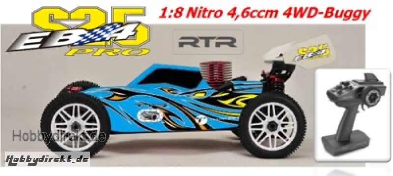 EB4 S2.5 1:8 Nitro 4WD Buggy 4,6ccm RTR 2.4G, BLAU Thunder Tiger 6243-F112