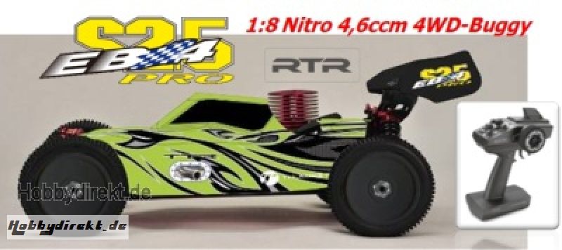 EB4 S2.5 1:8 Nitro 4WD Buggy 4,6ccm RTR 2.4G, GRÜN-Carbon Thunder Tiger 6243-F113