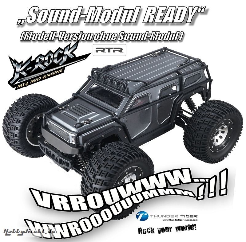 K-ROCK MT4 G5 1:8 Brushless 4WD Monster-Truck GRAU RTR Thunder Tiger 6406-F112X